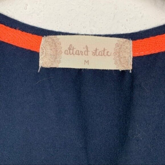 Altar’d State Women’s Medium Sleeveless Lace Boho Floral Blouse Tank Top Navy - Picture 3 of 5